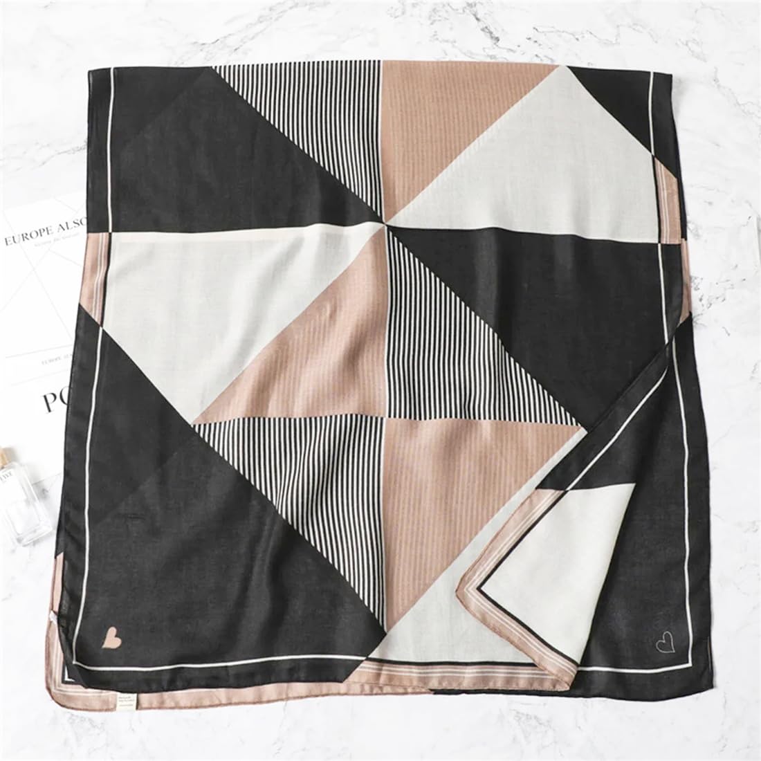 stylesilove Women Stripe Geometric Printed Lightweight Fashion Scarf Large Shawl Scarves Neck Wraps for All Season, 7 Colors