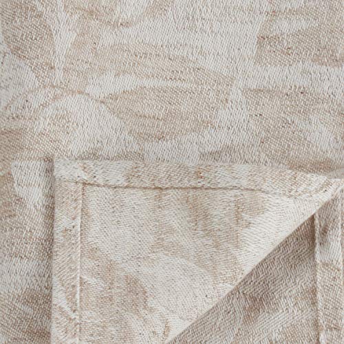 Fennco Styles Feronia Collection Country Jacquard Lace Trim Cotton Blend Table Linen – Natural Table Runner for Banquet, Family Gathering, Special Events and Home Décor