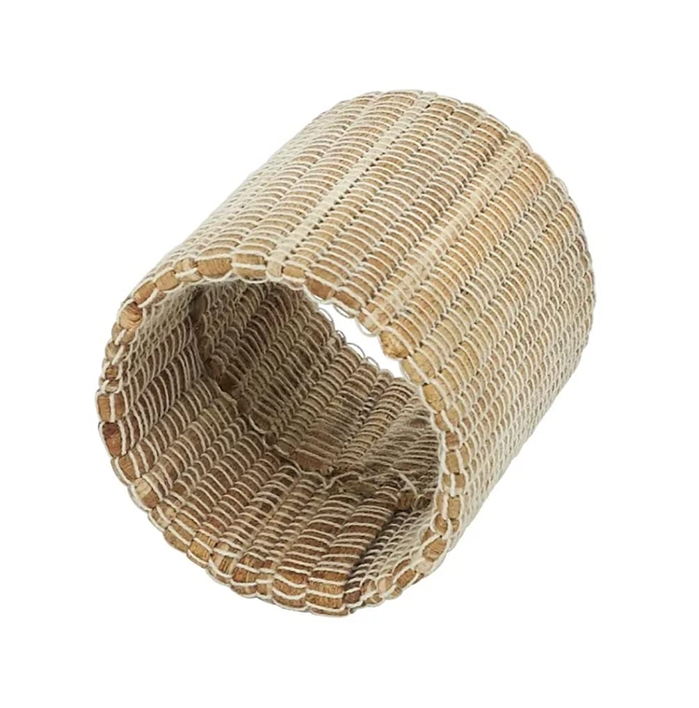 Fennco Styles Braided Water Hyacinth Napkin Rings, Set of 4 - Shimmering Woven Nubby Napkin Holders for Home, Dining Table, Banquets, Holidays and Special Events