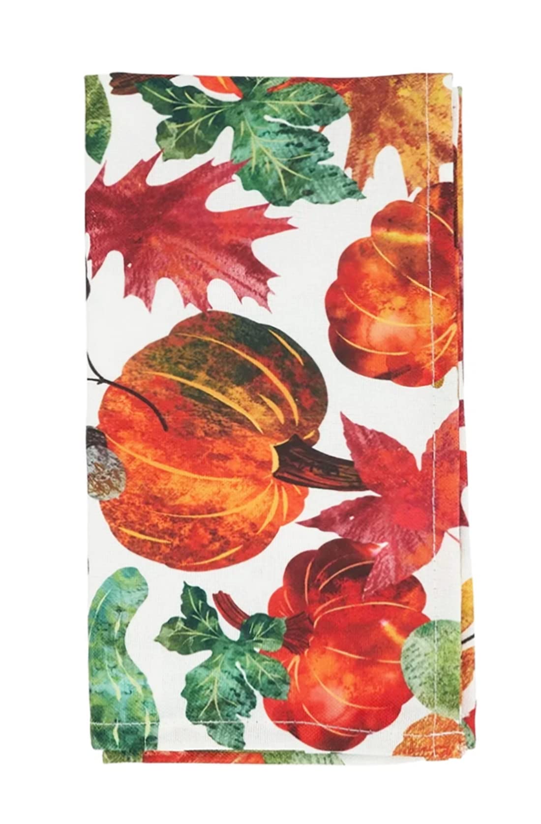 Fennco Styles Pumpkin Foliage Harvest Tablecloth - Multicolor Fall Leaves Table Cover for Thanksgiving, Seasonal Décor, Banquet, Family Gathering and Special Events