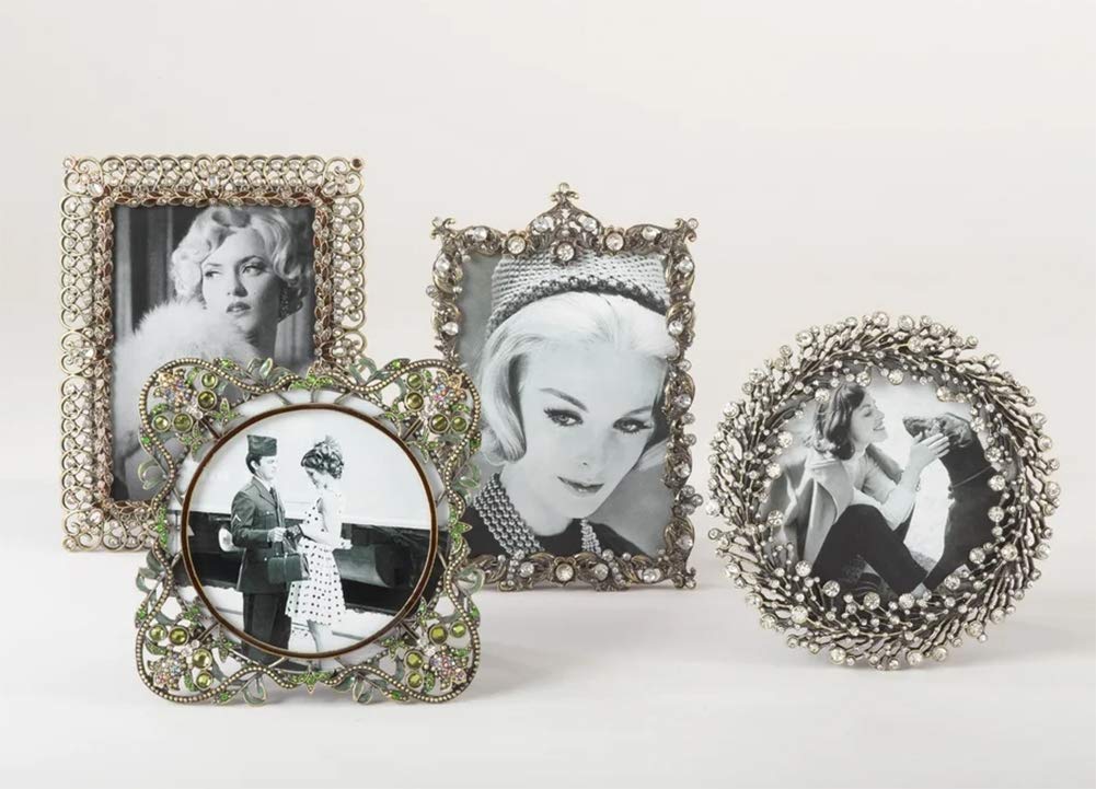 Fennco Styles Decorative Jeweled Photo Frame - 4" Round