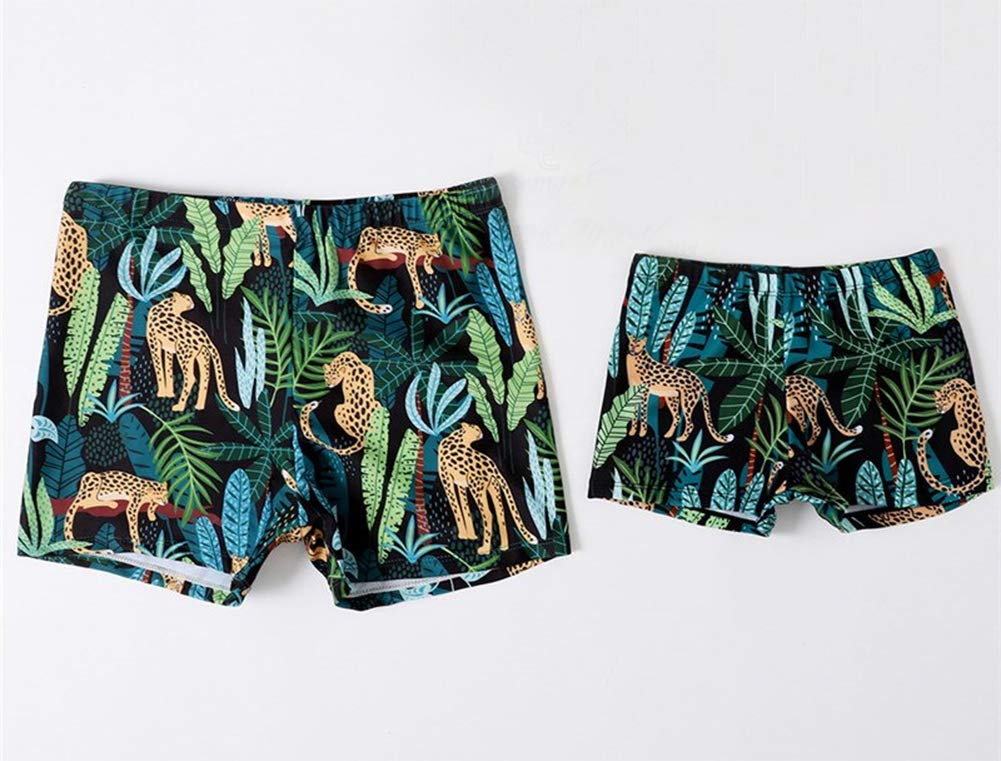 Styles I Love Father and Son Tropical Jungle Cheetah Swim Shorts Bathing Suit Beach Pool Swim Trunks