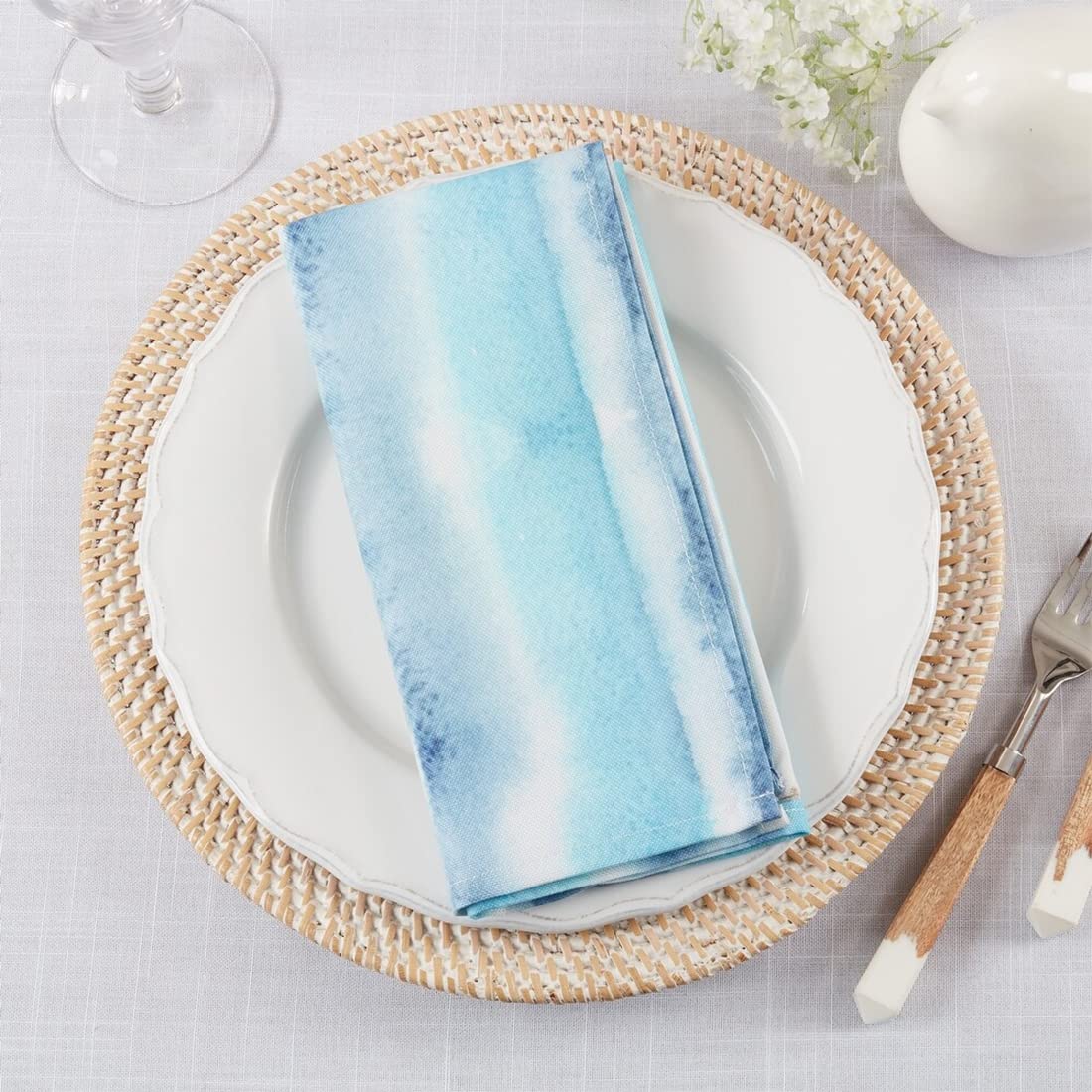 Fennco Styles Soft Watercolor Design Table Runner 16 x 70 Inch – Blue Table Cover for Home Décor, Dining Table, Banquets, Holidays and Special Events