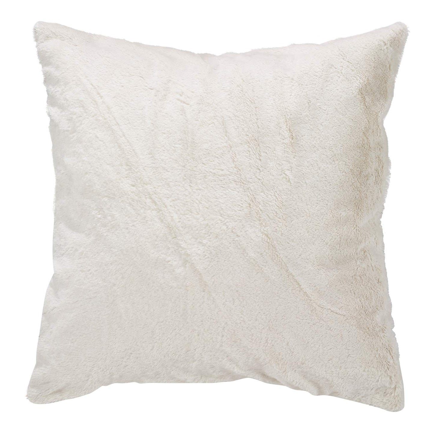 Fennco Styles Brushed Metallic Foil Collection Glamorous Faux Fur 15 x 15 Inch Throw Pillow with Case & Insert – Silver Throw Pillow for Couch, Bedroom and Living Room Décor