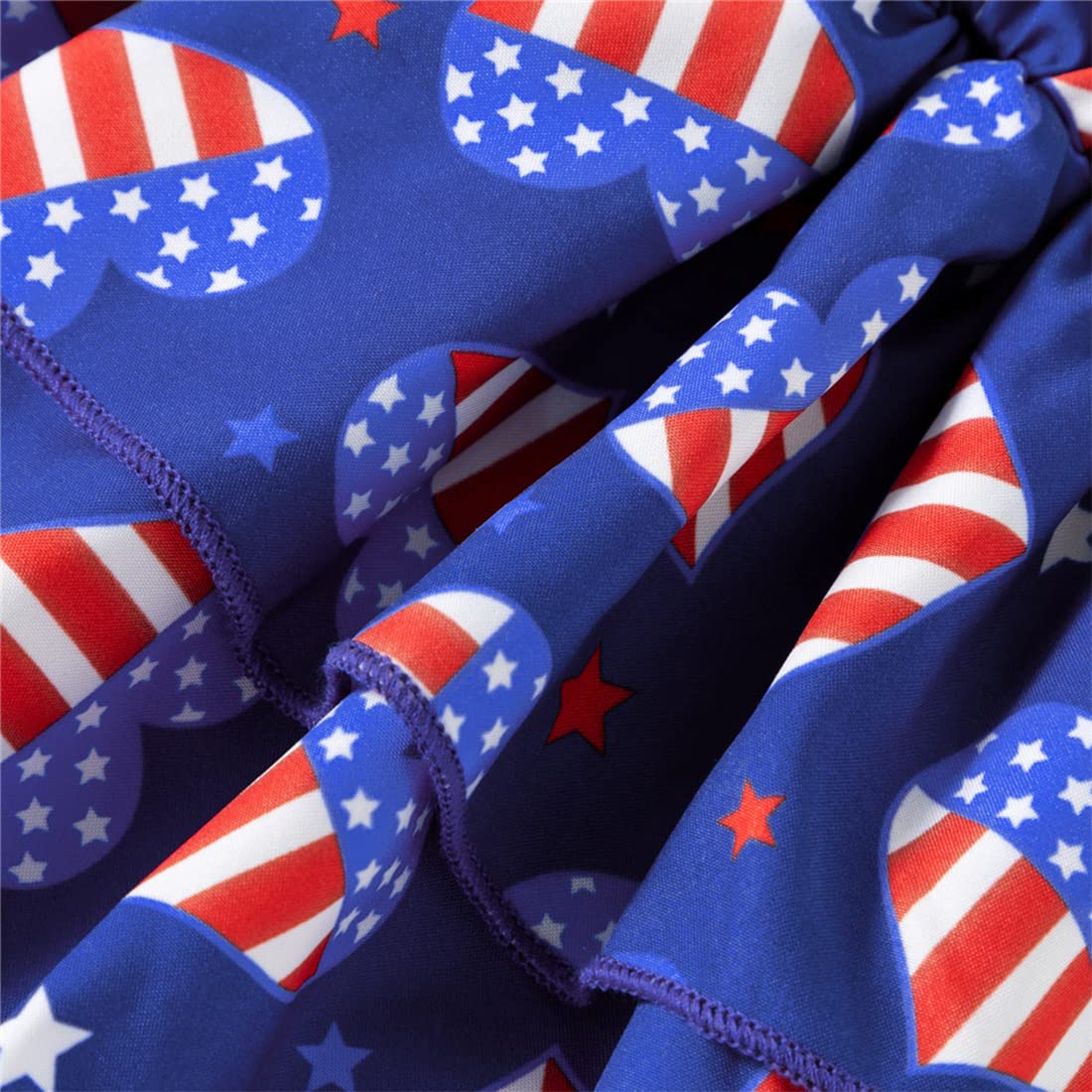 stylesilove Infant Baby Girls American Flag Ruffle Romper Dress & Headband 2pcs 4th of July Independence Day Patriotic Outfit