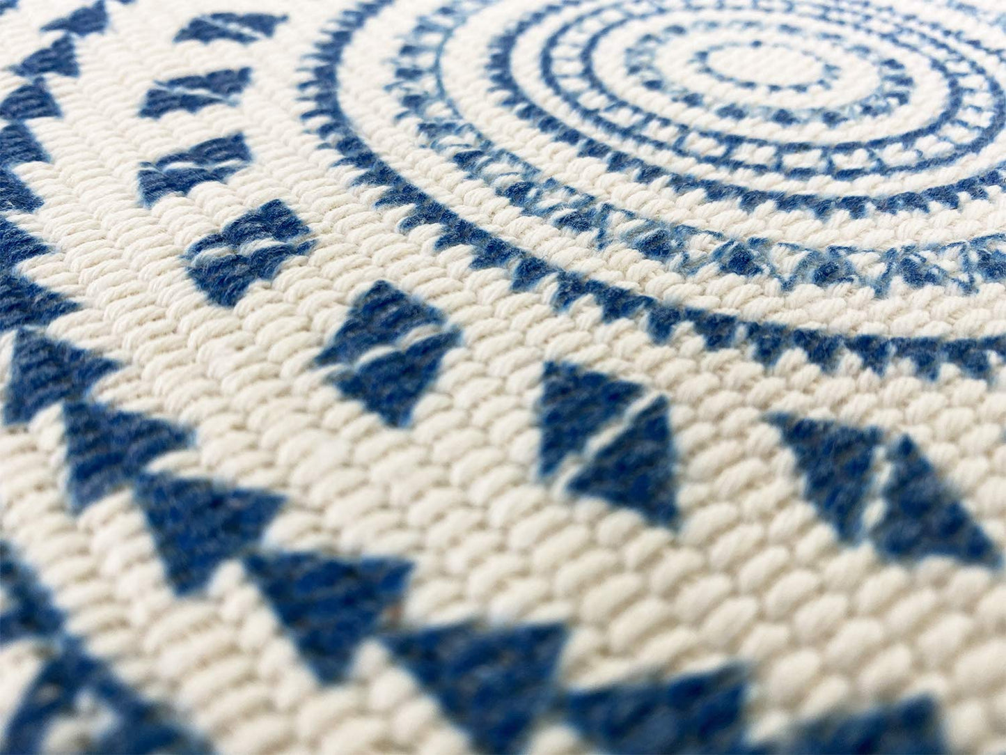Fennco Styles Boho Geometric Fringe Decorative Cotton Placemats 13-inch Round, Set of 4 - Heat Resistant Insulation Table Mats for Home Decor, Dining Table, Banquets and Special Events