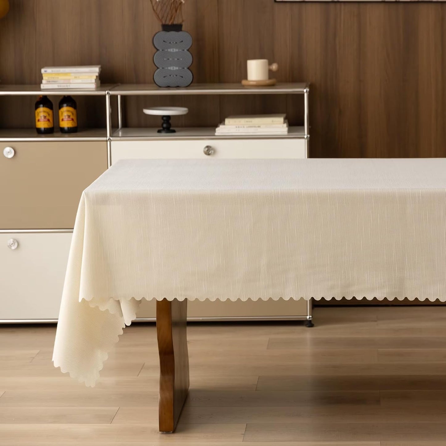 Fennco Styles Wave Border Solid Tablecloth