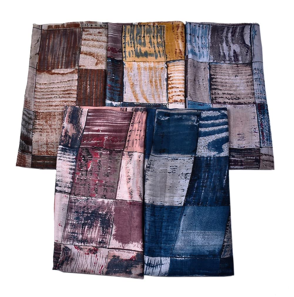 stylesilove Women Girls Color Block Abstract Print Infinity Loop Scarf Lightweight Autumn Wrap Neck Warmer