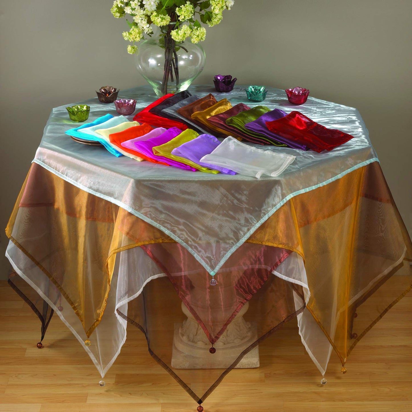 Fennco Styles Sorbet Tissue Organza Tablecloth Sheer Table Cover for Everyday Use, Banquets and Special Events