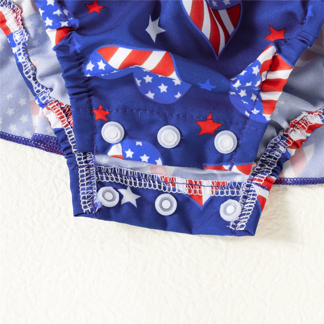 stylesilove Infant Baby Girls American Flag Ruffle Romper Dress & Headband 2pcs 4th of July Independence Day Patriotic Outfit