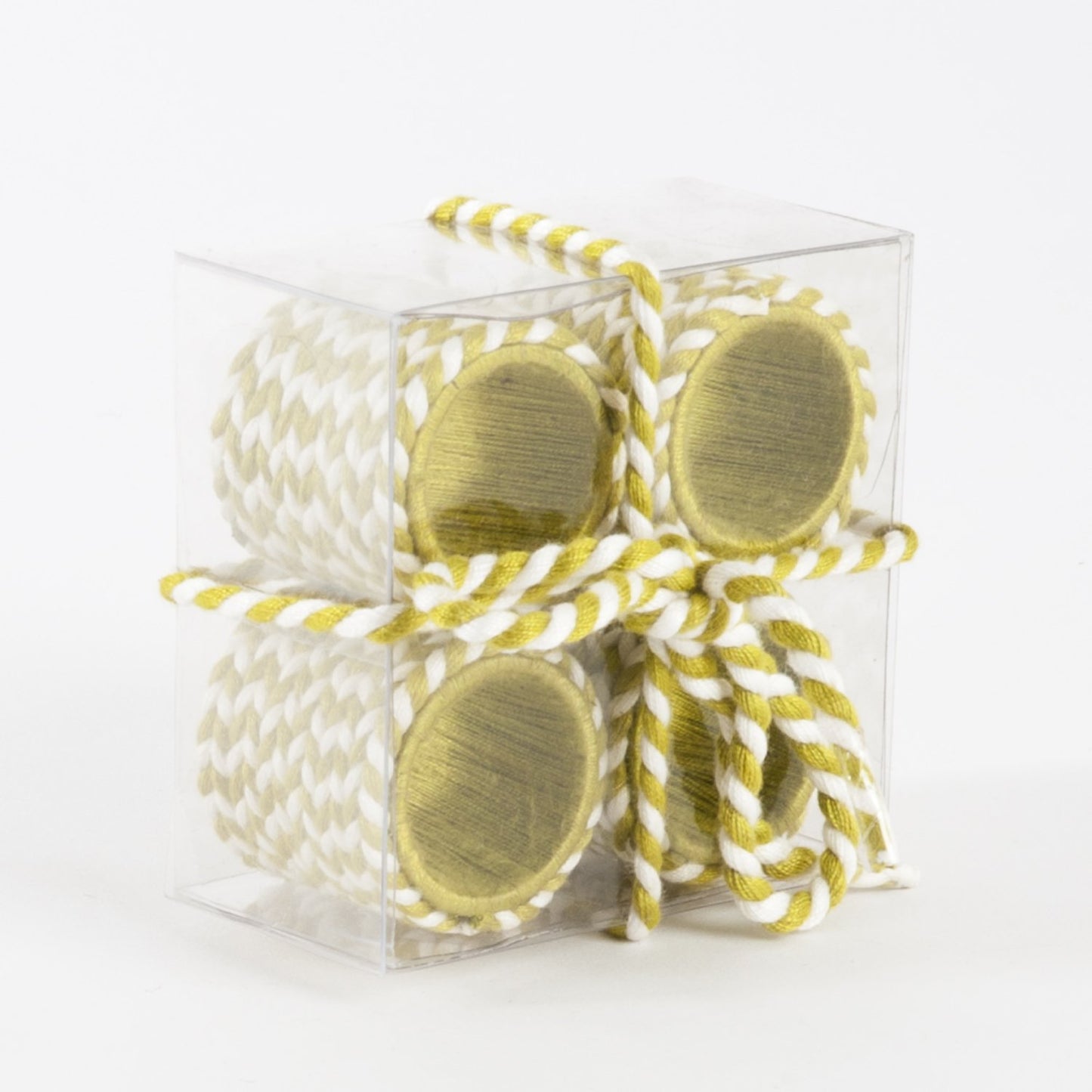 Fennco Styles Two Tone Braid Design Napkin Rings, Set of 4