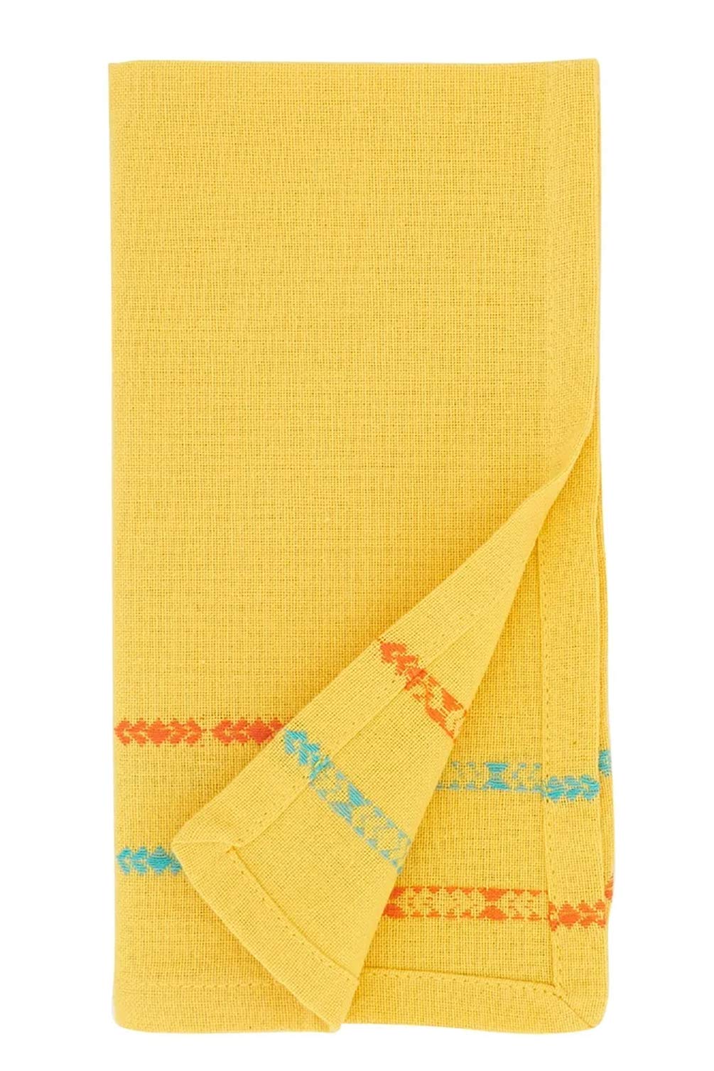 Fennco Styles Dobby Border Woven Cotton Cloth Napkins 18" W x 18" L, Set of 4 - Turquoise Dinner Napkins for Dining Table Décor, Family Gathering, Banquets, and Special Events