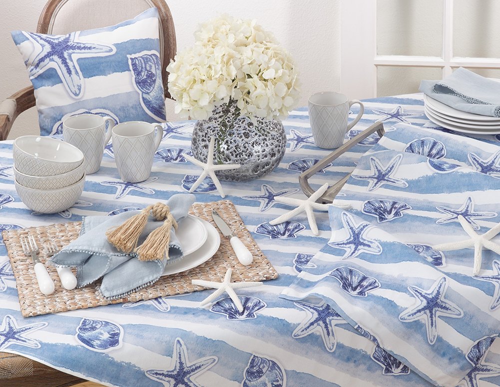 Fennco Styles Watercolor Nautical Blue Tabletop Collection