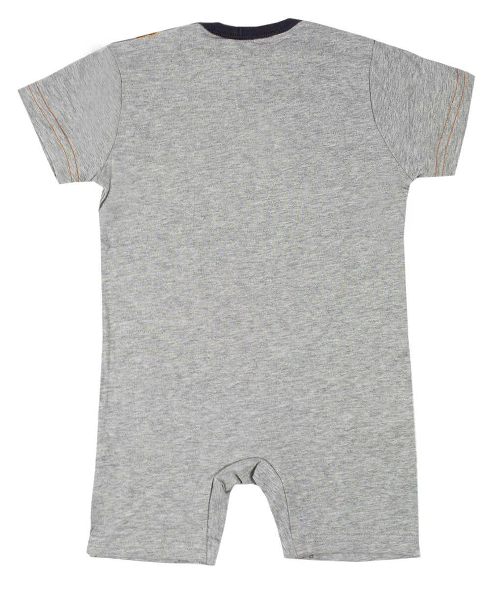 stylesilove Cute Cartoon Animal Print Baby Toddler Boy Romper (80/6-12 Months, Grey Dinosaur)