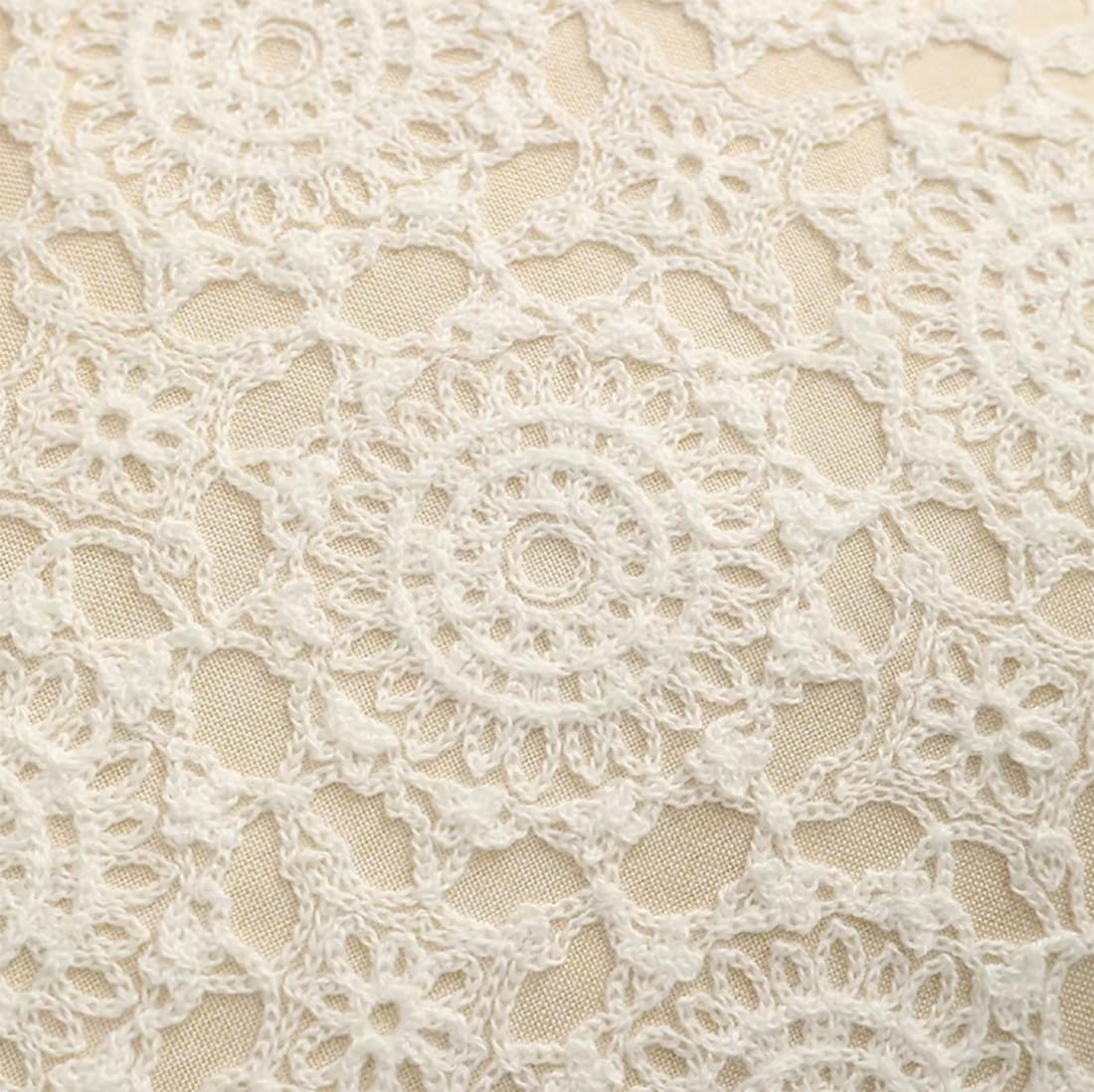 Fennco Styles Embroidered Lace Floral Decorative Throw Pillow Cover