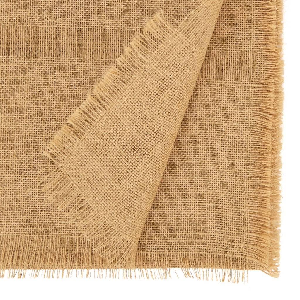 Fennco Styles Rustic Jute Table Runner 16" W x 72" L - Natural Burlap Table Cover for Dining Room, Banquets, Outdoor Events, Family Gatherings, and Holidays