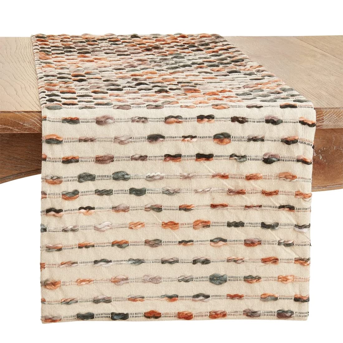 Fennco Styles Striped Woven Cotton Table Runner 16" W x 72" L - Multicolored Design Table Cover for Home, Dining Room, Banquets, Family Gatherings and Special Occasions