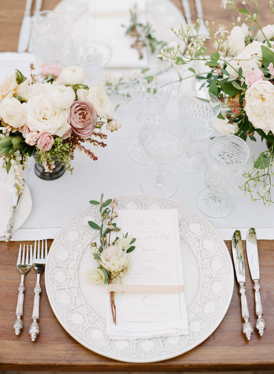 Fennco Styles Handmade Basic Hemstitch Border Linen-Cotton Tablecloth