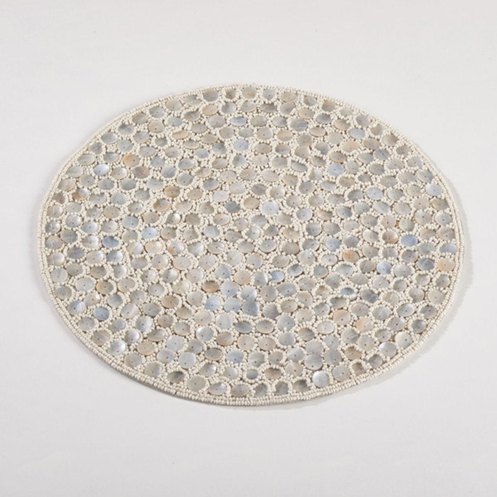 Fennco Styles Mother of Pearl Design 15-inch Round Placemat - 1-Piece
