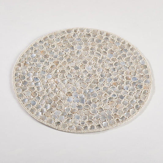 Fennco Styles Mother of Pearl Design 15-inch Round Placemat - 1-Piece