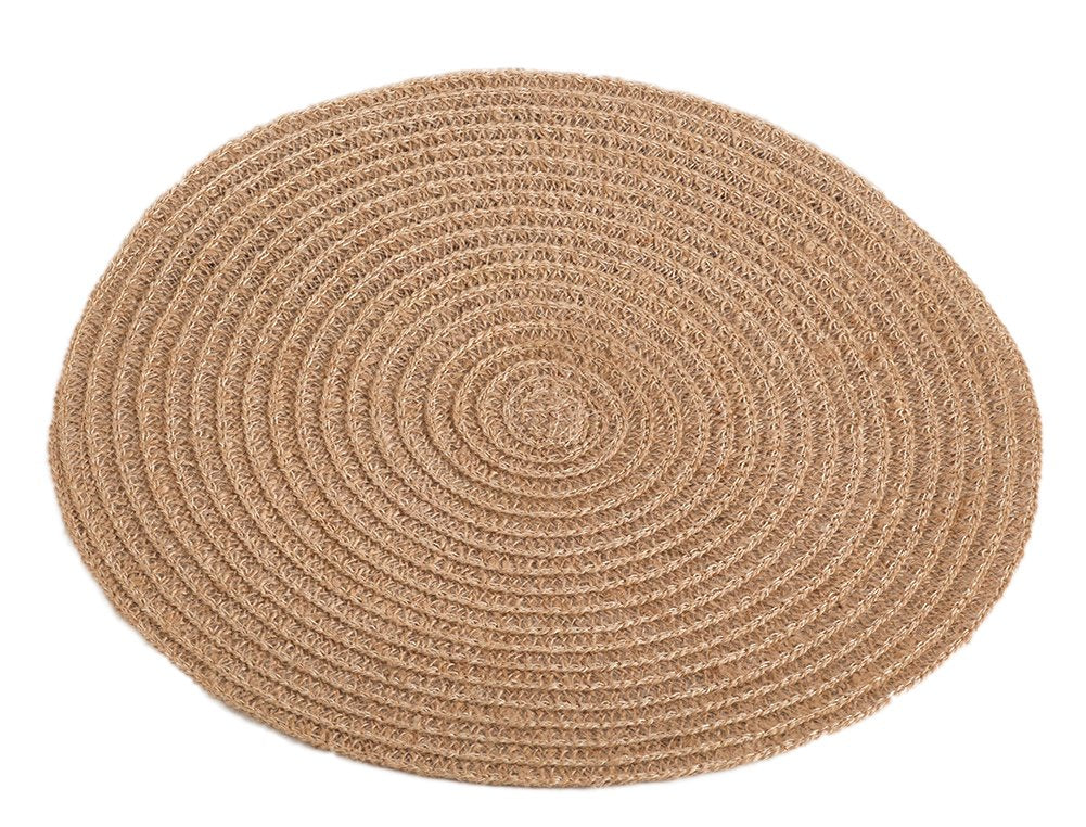 Fennco Styles Jute Natural Design 15-inch Round Placemat - Set of 4
