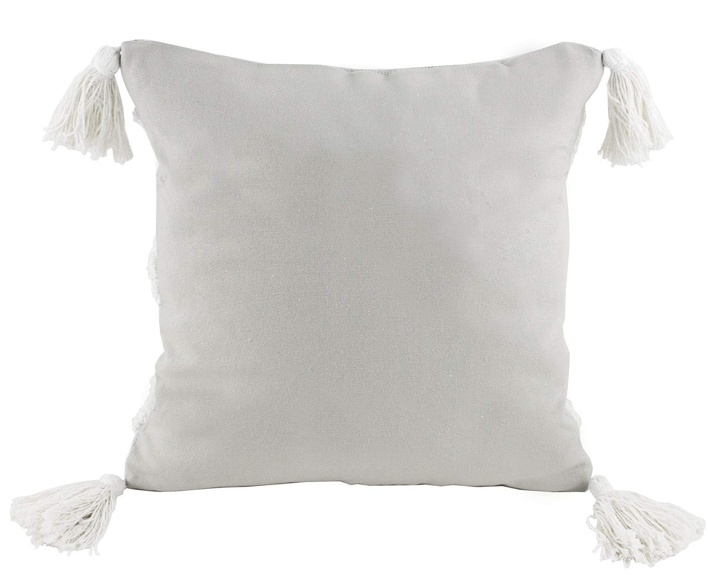 Fennco Styles Woven Applique Indoor Throw Pillow - Square 17 x 17 Inch Decorative Throw Pillow - Cozy Accent Pillow for Couch, Bedroom and Living Room Décor