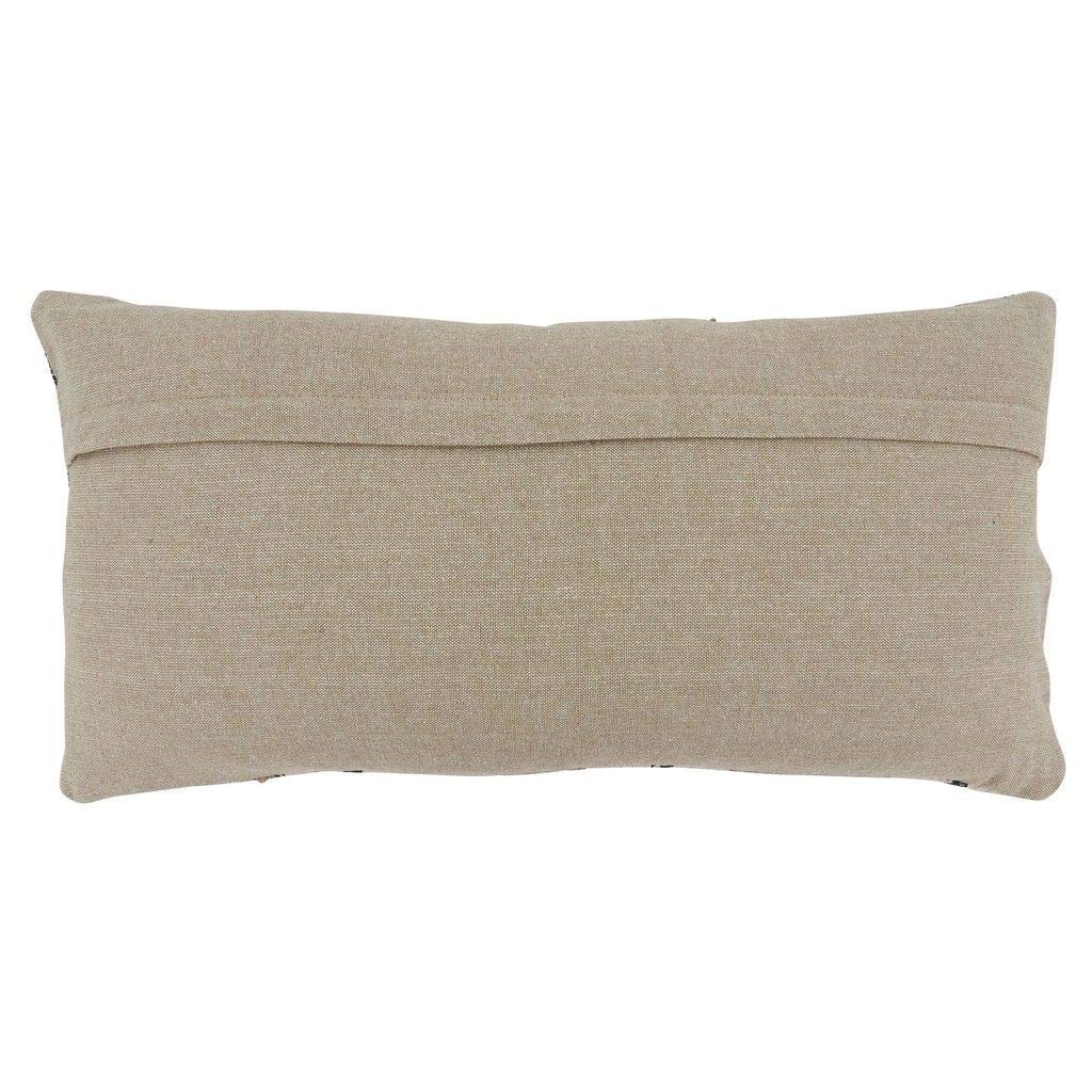 Fennco Styles Embroidered Block Print Cotton Decorative Throw Pillow - Accent Cushion for Home, Couch, Living Room and Office Décor