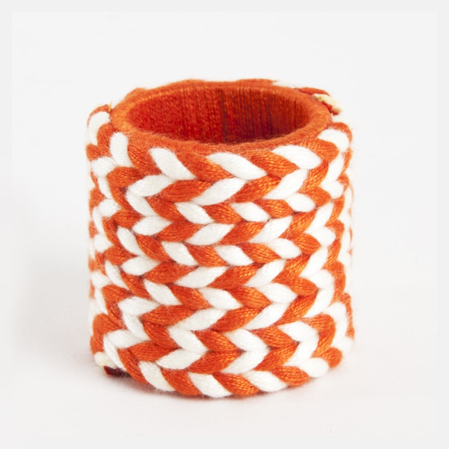 Fennco Styles Two Tone Braid Design Napkin Rings, Set of 4