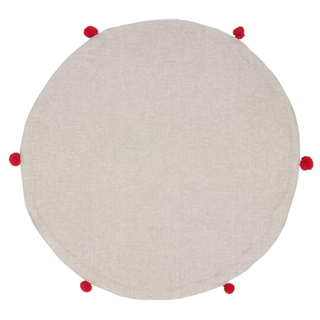 Fennco Styles Embroidered Christmas Trees Design Placemats with Tassel 14" Round, Set of 4