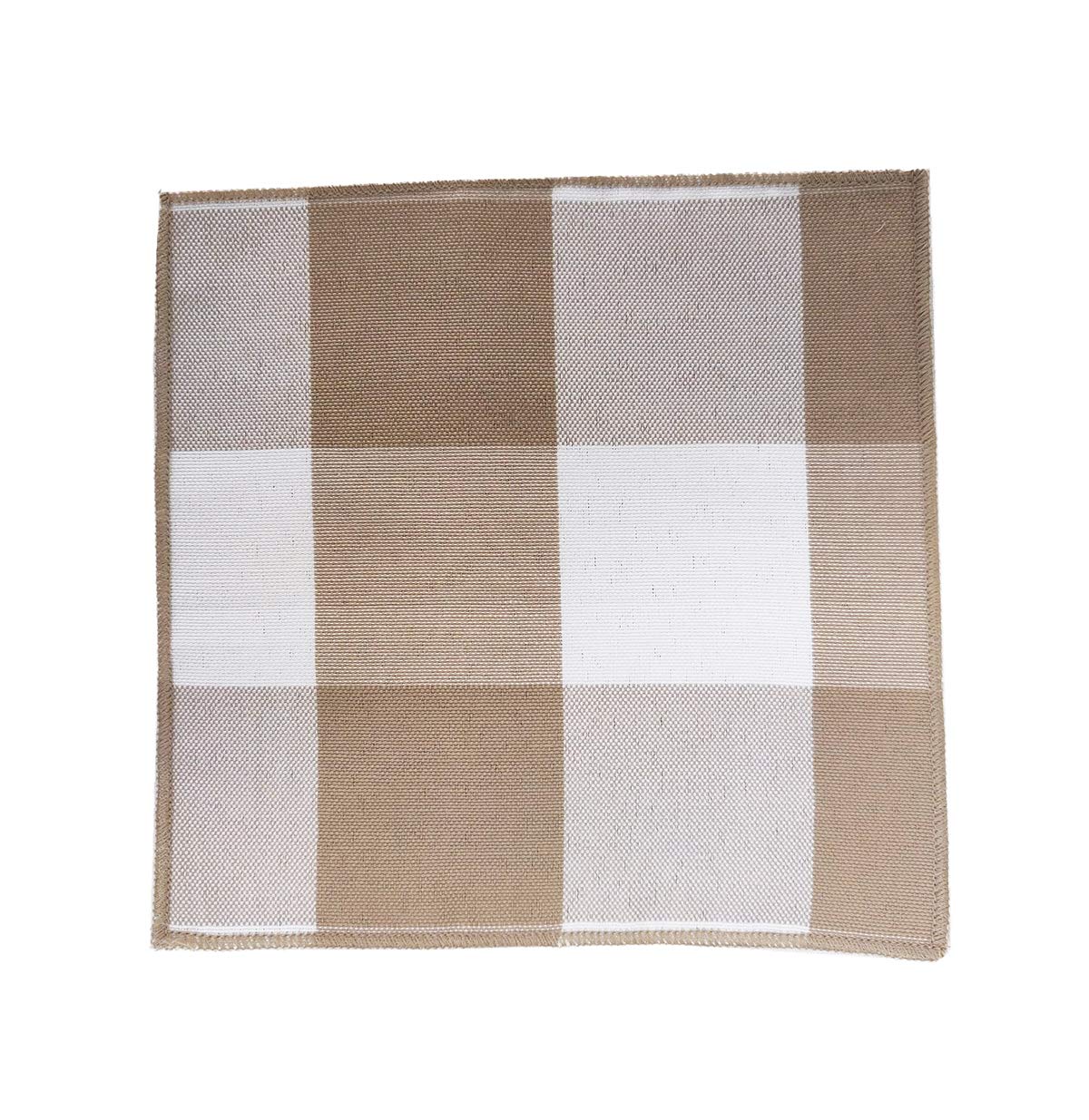 Fennco Styles Buffalo Check Double Layers Reversible Coasters 6"W x 6"L, Set of 4 - Handmade in USA - Plaid Cocktail Napkins for Everyday Use and Special Occasion