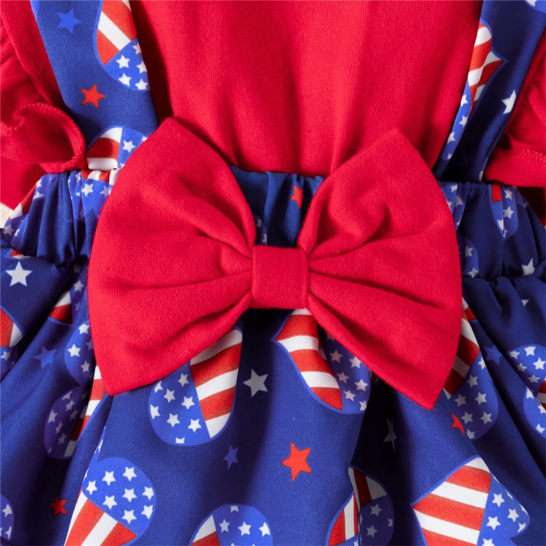 stylesilove Infant Baby Girls American Flag Ruffle Romper Dress & Headband 2pcs 4th of July Independence Day Patriotic Outfit