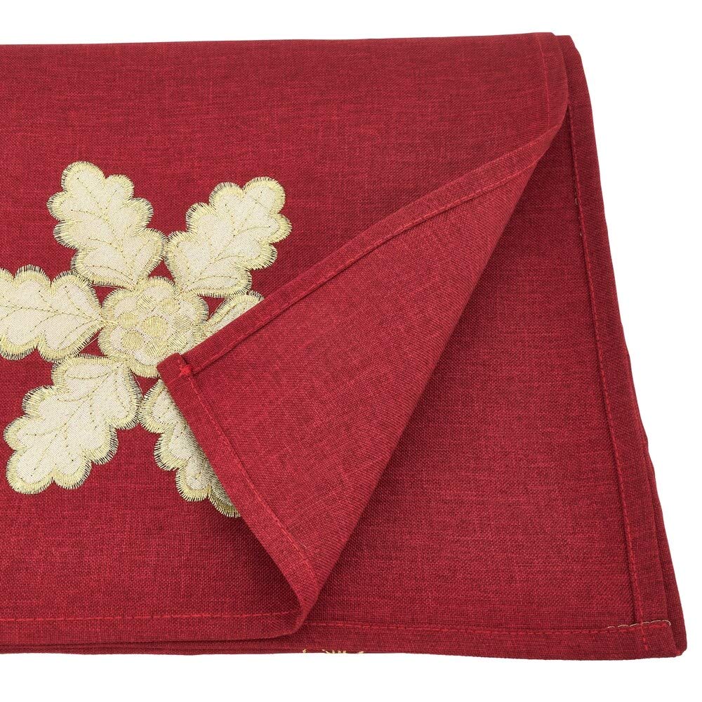 Fennco Styles Holiday Christmas Embroidered Snowflak 16 x 72 Inch Table Runner - Festive Table Runner for Christmas Banquets, Family Gathering, Special Events and Holiday Home Décor