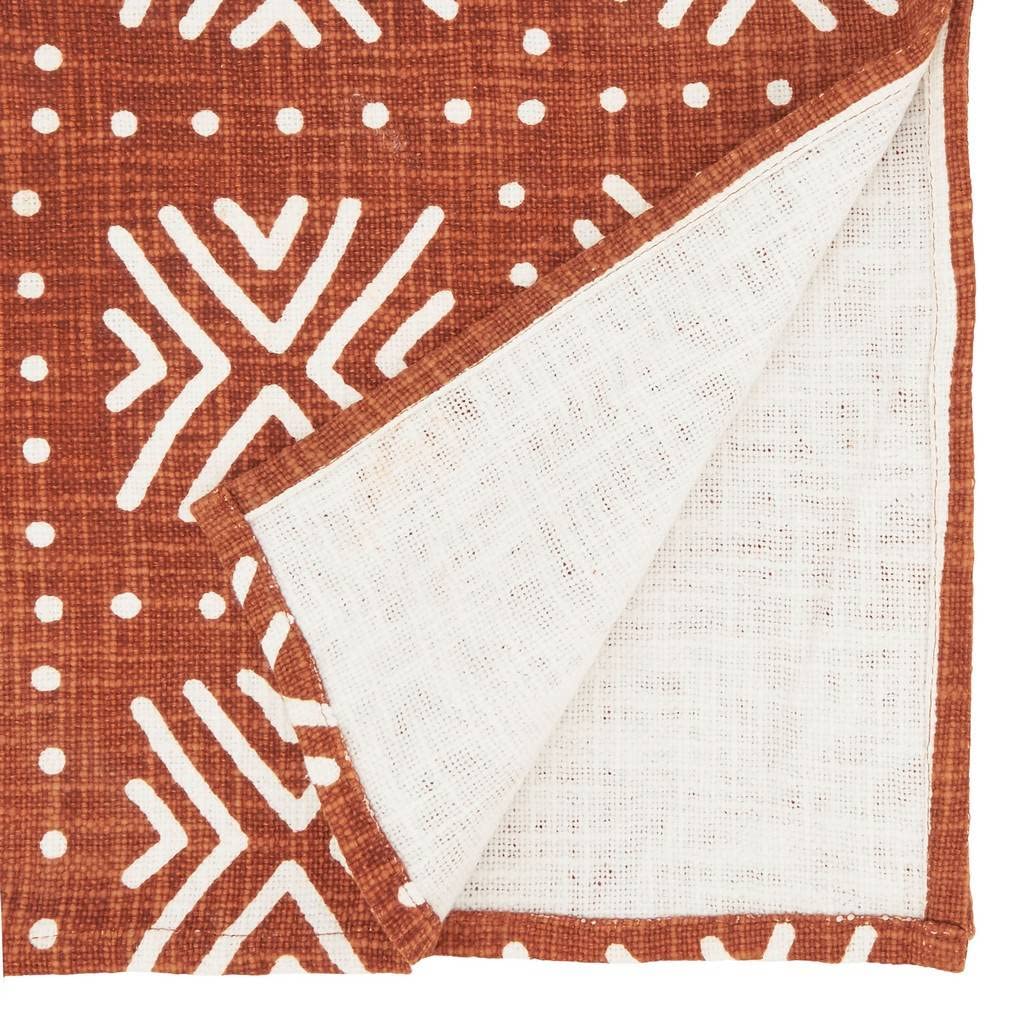 Fennco Styles Arrow Mud Cloth Design Cotton Table Runner 16" W x 72" L - Black Tribal Printed Table Cover for Home Décor, Everyday Use, Banquets and Special Occasion