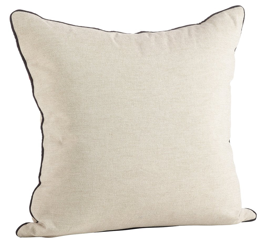 Fennco Styles Cowhide Trim Southwestern Embellished Down Filled Throw Pillow 18" W X 18'L