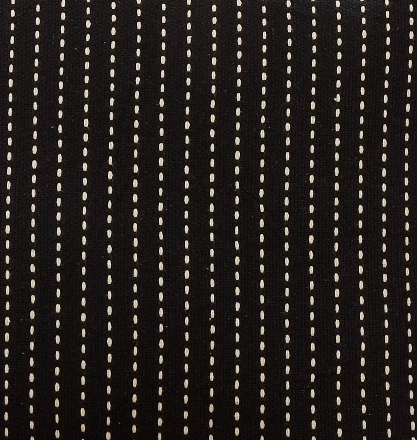 Fennco Styles Line-Stitch Tassel Cotton Decorative Throw Pillow 18" W x 18" L - Black Square Cushion for Home, Couch, Office, Bedroom and Living Room Décor