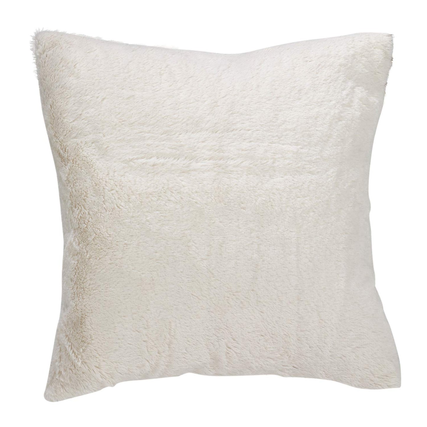 Fennco Styles Brushed Metallic Foil Collection Glamorous Faux Fur 15 x 15 Inch Throw Pillow with Case & Insert – Silver Throw Pillow for Couch, Bedroom and Living Room Décor