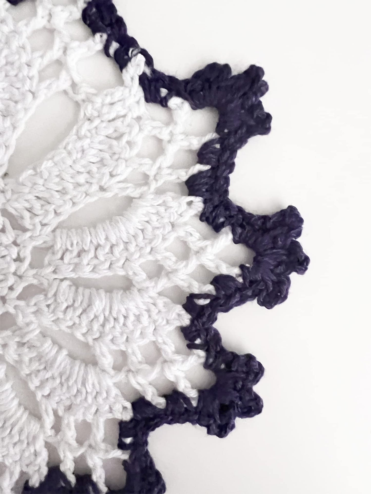 Fennco Styles Handmade Crochet Cotton Whirlwind Two-Tone Doily 6-Inch Round, 2-Piece - Drink Coaster for Everyday Use, Holiday, Farmhouse Décor, Cocktail, Tea Party, Special Occasion