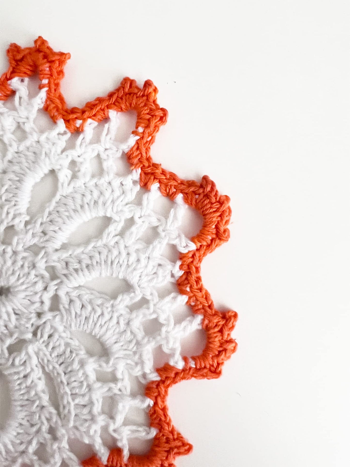 Fennco Styles Handmade Crochet Cotton Whirlwind Two-Tone Doily 6-Inch Round, 2-Piece - Drink Coaster for Everyday Use, Holiday, Farmhouse Décor, Cocktail, Tea Party, Special Occasion