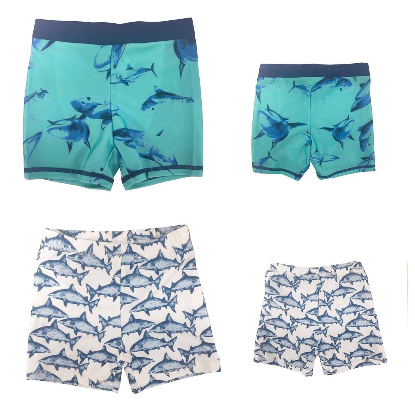 stylesilove Toddler Kid Boys Playful Shark Printed Swim Shorts Quick Dry Bathing Suit Beach Pool Swim Trunks