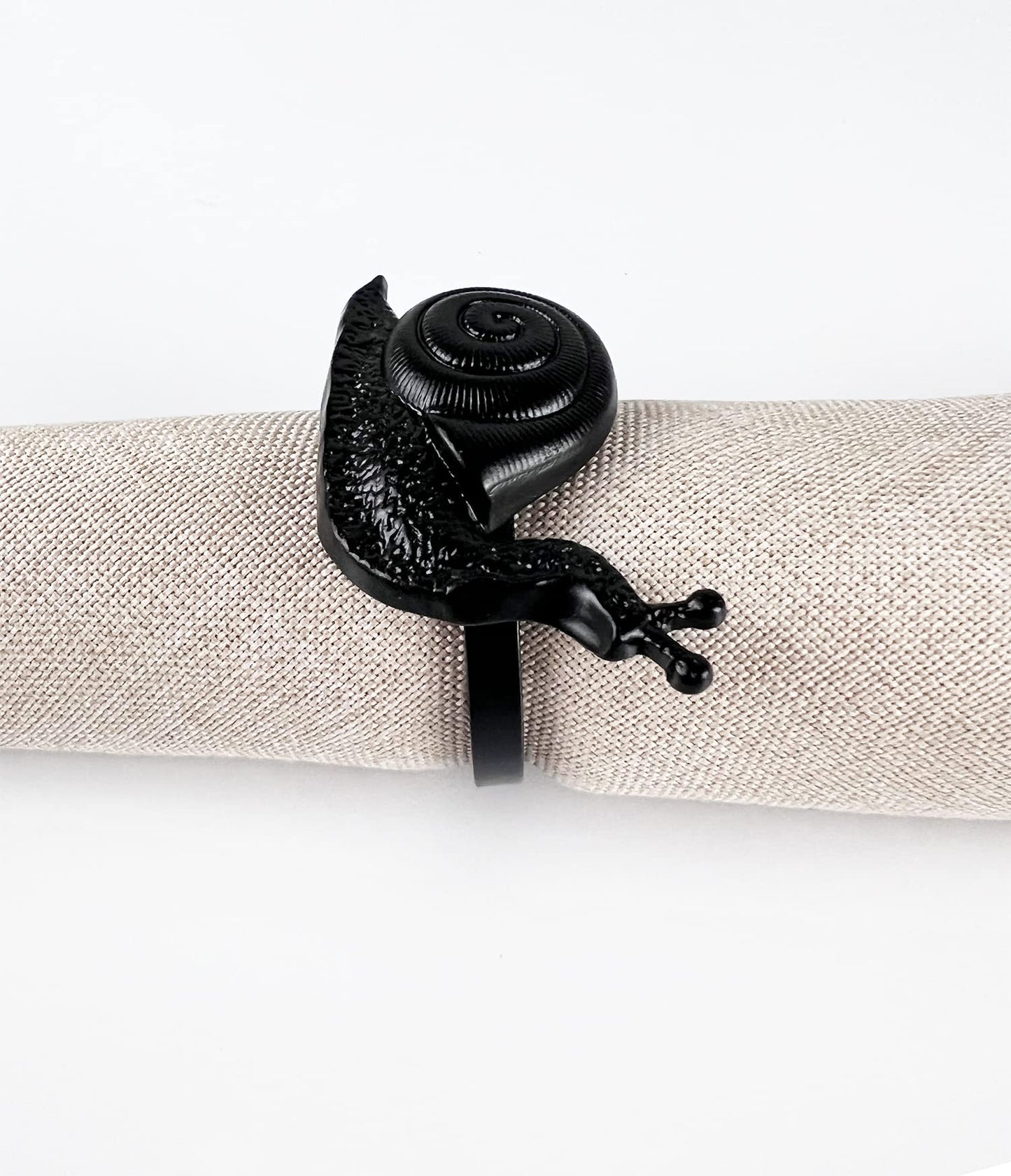 Fennco Styles Nature's Touch Snail Metal Napkin Rings, Set of 4 – Copper Napkin Holders for Family Dinner, Themed Party, Table Décor, Banquets, Holidays and Special Occasion
