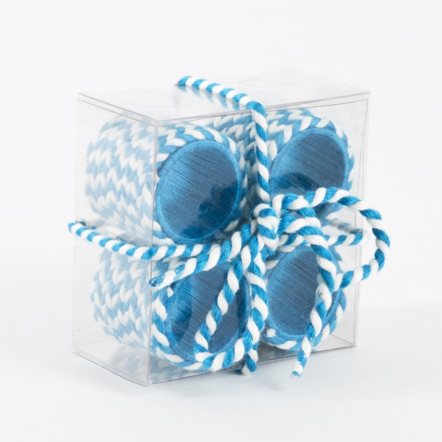 Fennco Styles Two Tone Braid Design Napkin Rings, Set of 4