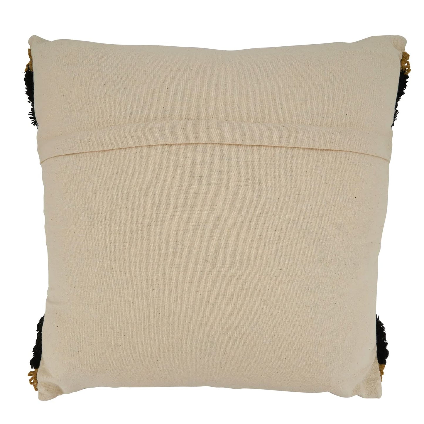 Fennco Styles Embroidered Stripe Cotton Decorative Throw Pillow 20" W X 20" L – Gold Textured Cushion for Couch, Sofa, Bedroom, Office and Living Room Décor
