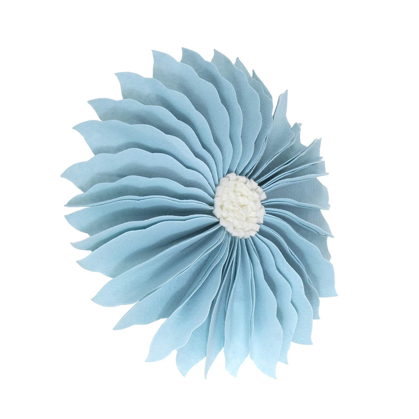 Fennco Styles Handmade Garden 3D Sunflower Decorative Throw Pillow Cover 13" Round - Lilac Floral Pillow Case for Couch, Living Room and Bedroom Décor