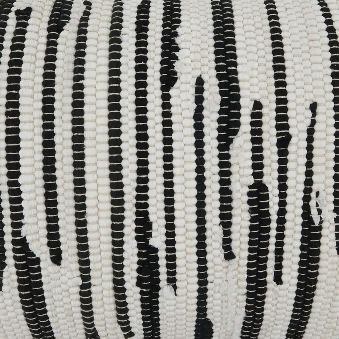 Fennco Styles Unique Chindi Design 100% Cotton Decorative Throw Pillow - Black Accent Pillow for Home, Couch, Living Room and Office Décor