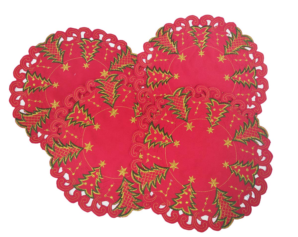 Fennco Styles Pandora Collection Holiday Christmas Tree Table Linens