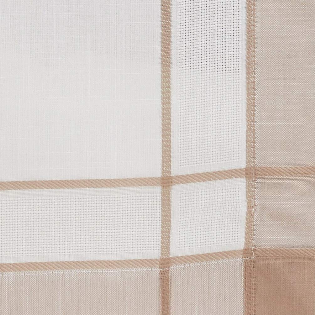 Fennco Styles Neutral Banded Border Design Tablecloth - Decorative Table Cover for Everyday Use, Dining Table Décor, Banquets, Family Gatherings and Special Occasions