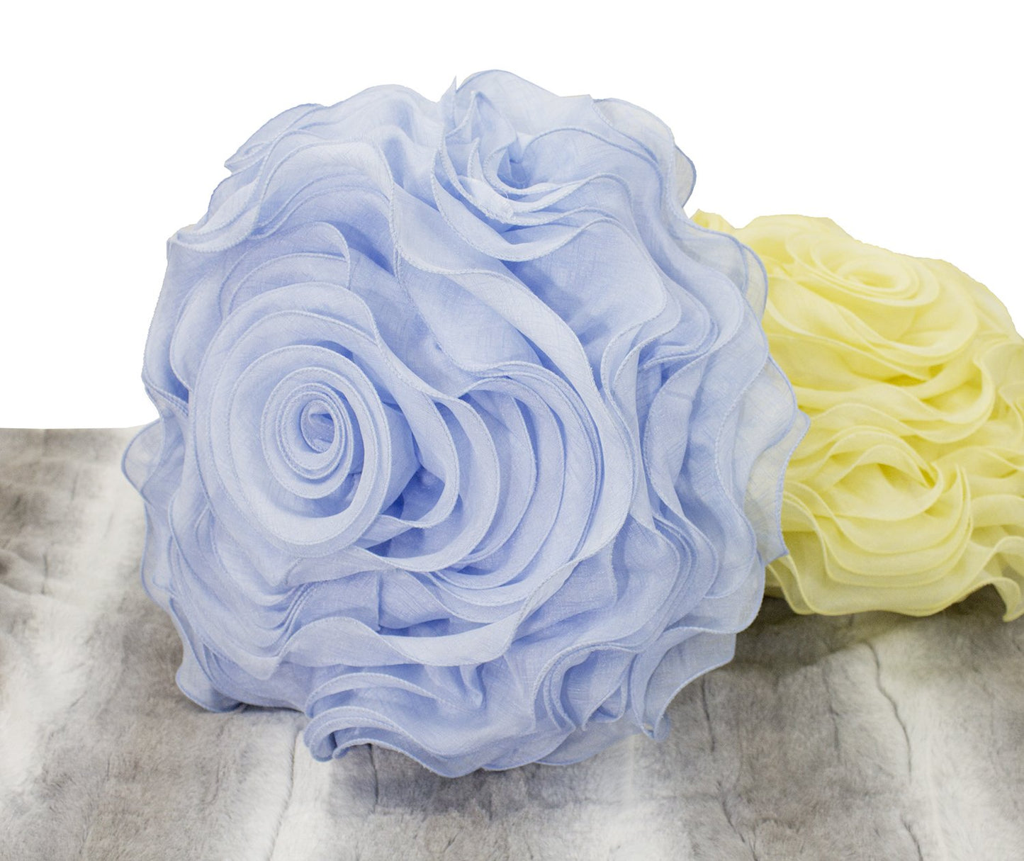 Fennco Styles Beautiful Handmade 3D Rose with Custom Made Fabric Decorative Throw Pillow 16" Round
