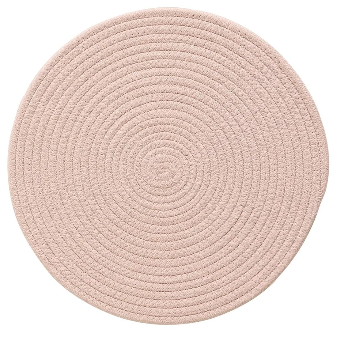Fennco Styles Braided Design Solid Everyday Placemats 12" Round, Set of 4 - Textured Heat Resistant Insulation Table Mats for Home, Kitchen Décor, Dining Table, Banquets, Holidays