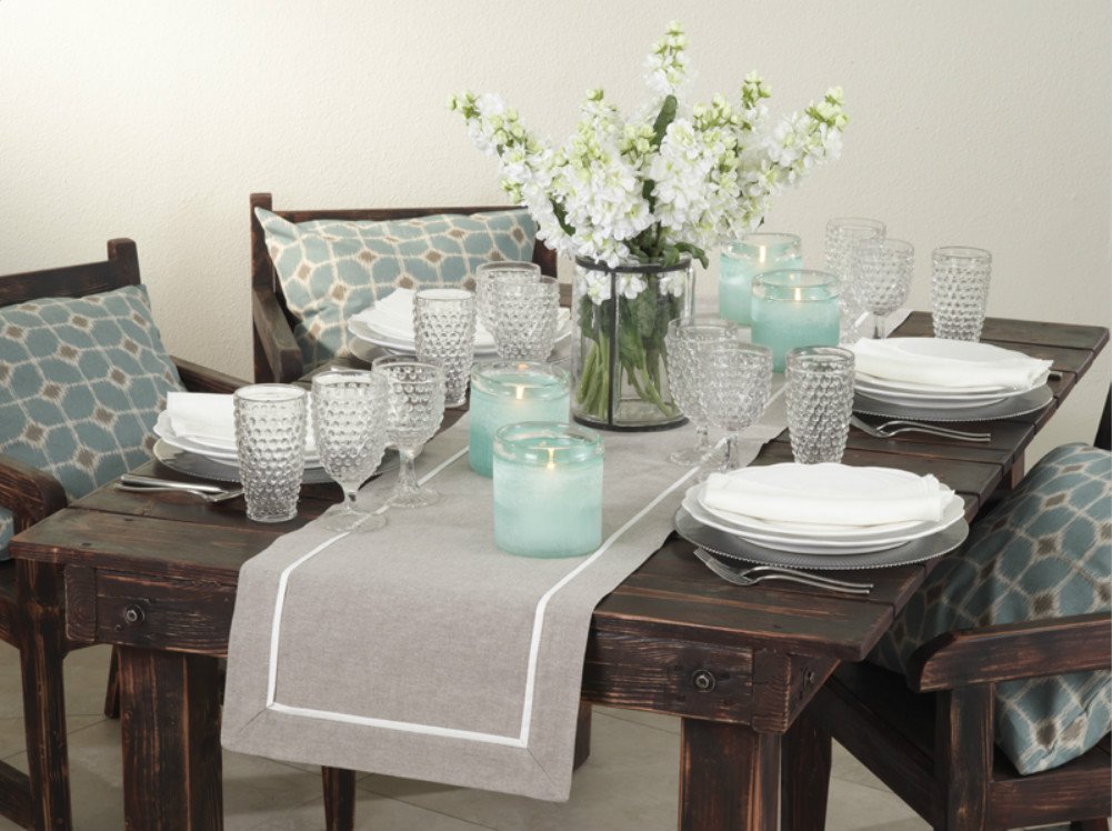 Fennco Styles Everyday Chic Pleated Cotton Table Runner (16"X72" Runner)