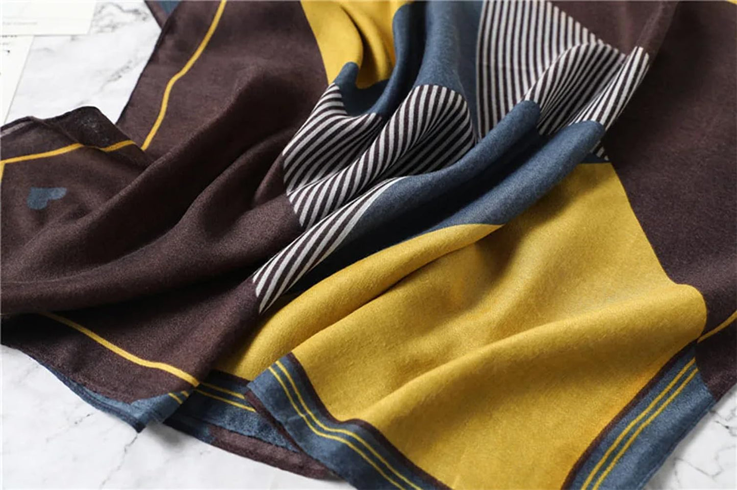 stylesilove Women Stripe Geometric Printed Lightweight Fashion Scarf Large Shawl Scarves Neck Wraps for All Season, 7 Colors